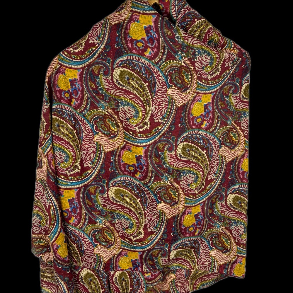 NWT Scarf Wrap‎ Shawl Cejon 70" X 44" Fringe Fall colors Lightweight Paisley